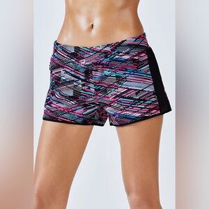 Fabletics lined running jogging shorts, woman’s size medium zippered pockets